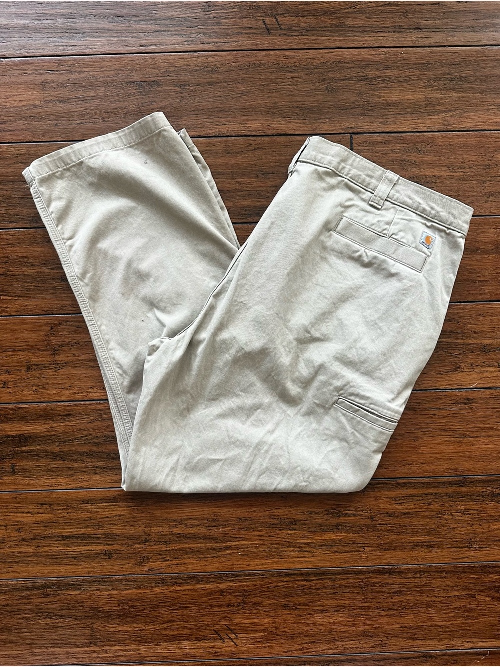 Carhartt Men's 46x30 | Relaxed Fit Tan Twill 5 Pocket Utility Work Pants